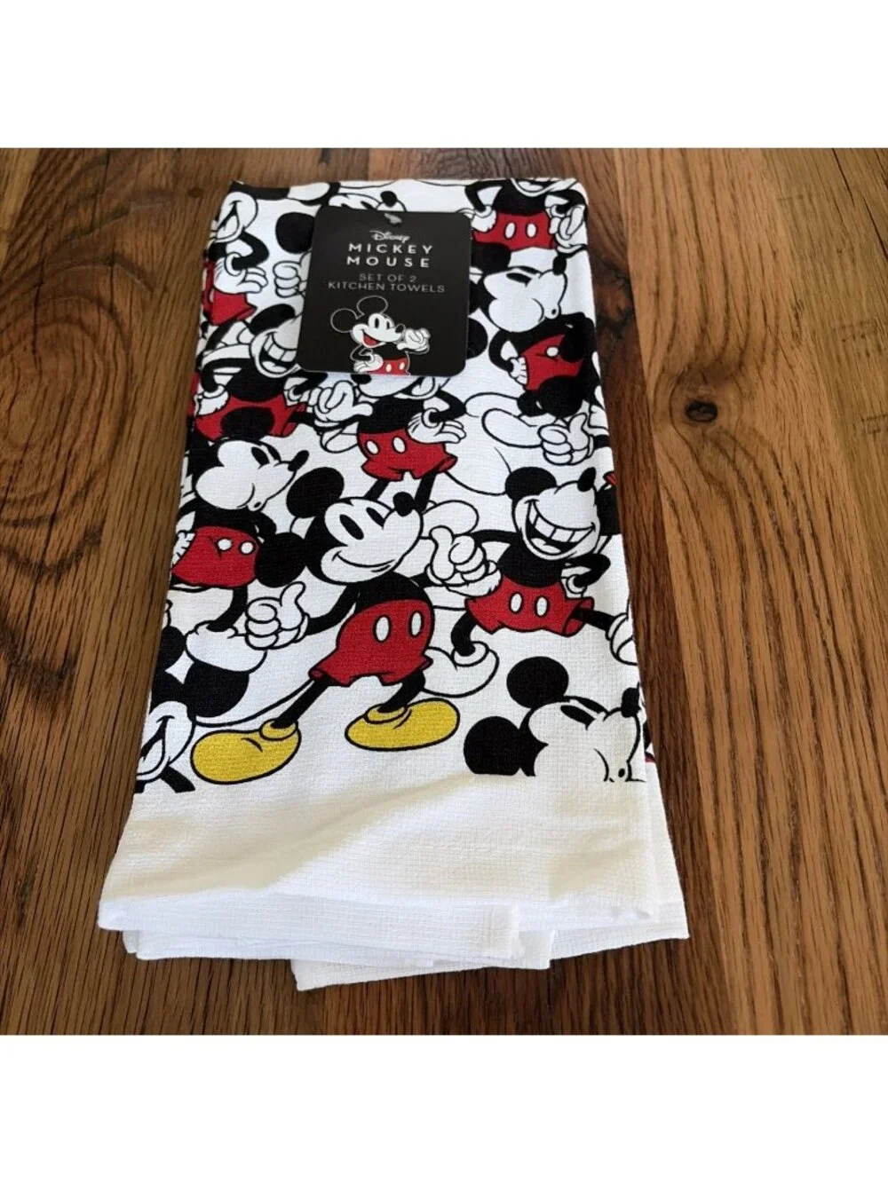 New Set of 2 Mickey Mickey Mouse Sketch Kitchen Towels Disney NWT Cotton